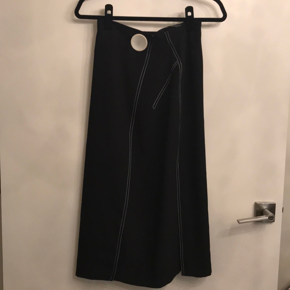 Zara black skirt with white stitching